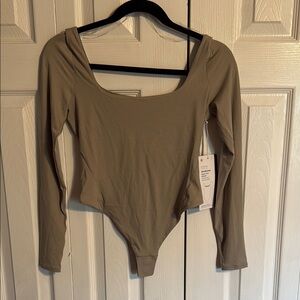 Lululemon Athletica Gray Asymmetrical Fitted Bodysuit